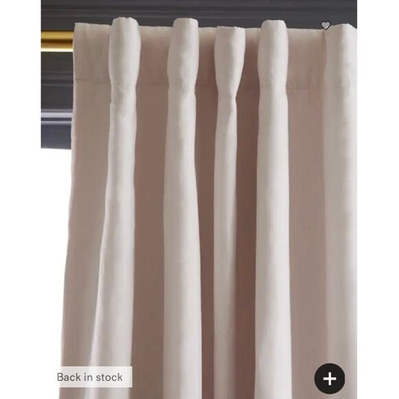 Quince European Linen Room Darkening Curtain Panel 48X96 Blush NWOT#8 - Picture 4 of 5